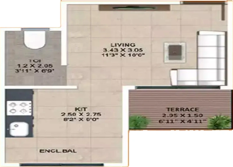 1 RK Flat in Konnark Gardens in Taloja, Navi Mumbai - Image 830176