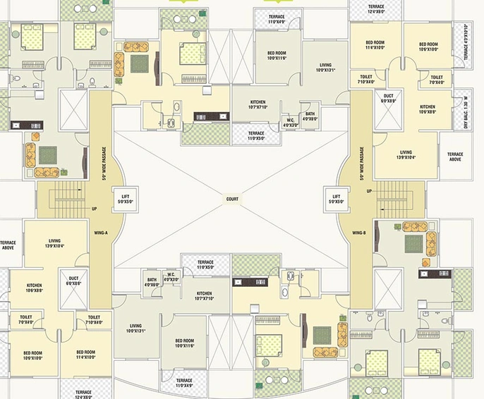 Floor Plan of Veddant Ganesh Leela in Pradhikaran, Pune - Image 214314