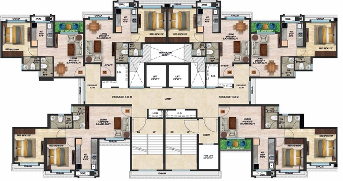 Floor Plan of Qualcon Mantram Solacia in Panvel, Navi Mumbai - Image 214392