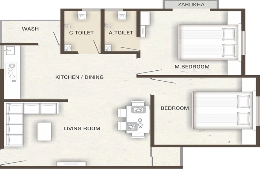 2 BHK Flat in Shreenath Nathdwar Villa in Waghodia Road, Vadodara - Image 762132