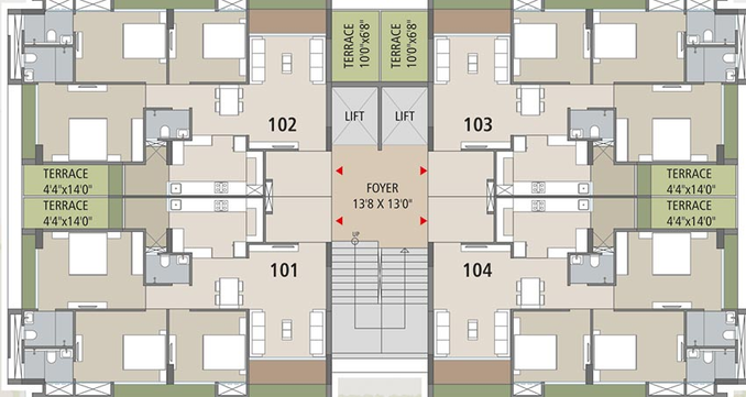 Floor Plan of SWC Skylight in Kalali, Vadodara - Image 214448