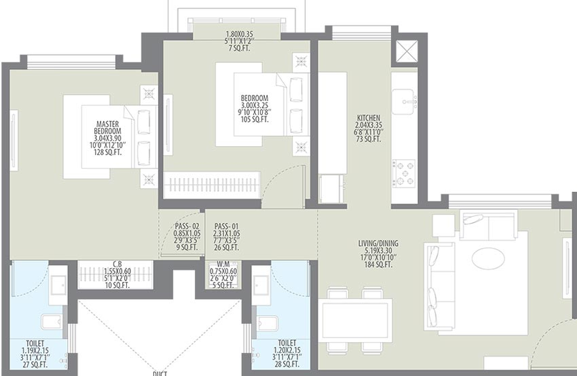 2 BHK Flat in Hubtown Rising City in Ghatkopar East, Mumbai - Image 830231