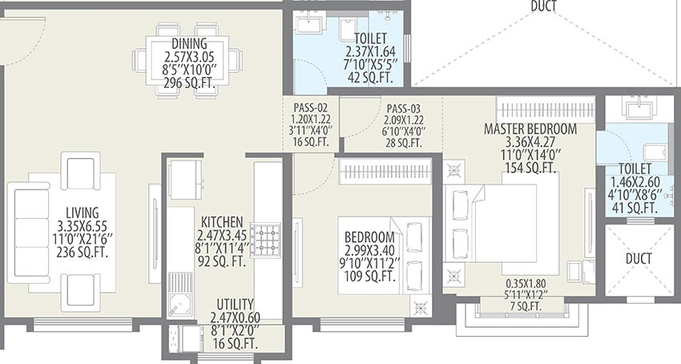2 BHK Flat in Hubtown Rising City in Ghatkopar East, Mumbai - Image 830235