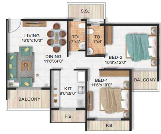 2 BHK Flat in Platinum Escaso in Ulwe, Navi Mumbai - Image 830268