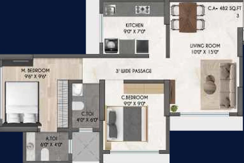 2 BHK Flat in Samarpan Sankalp CHS in Borivali East, Mumbai - Image 830271