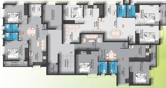 Floor Plan of Sri Sai Bijayalaxmi in Patrapada, Bhubaneswar - Image 214650