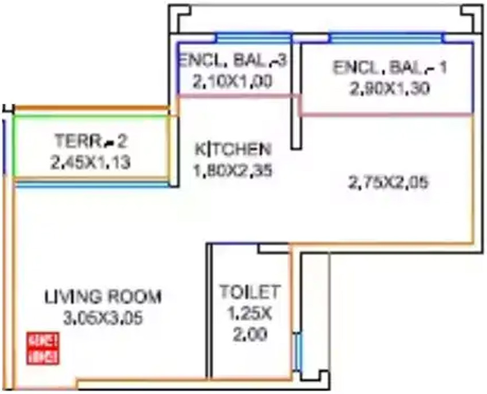 1 BHK Flat in Qualcon Palms in Panvel, Navi Mumbai - Image 830288