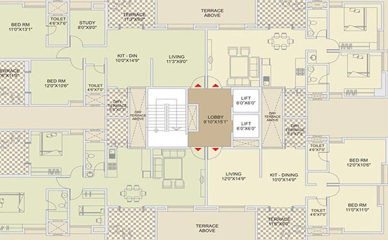 Floor Plan of Sharada Spandan in Warje, Pune - Image 214783