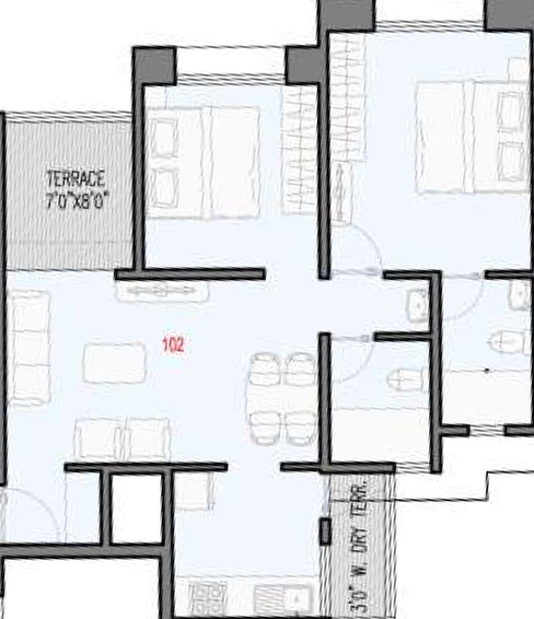 2 BHK Flat in Chandrarang La Melosa in Wakad, Pune - Image 830331