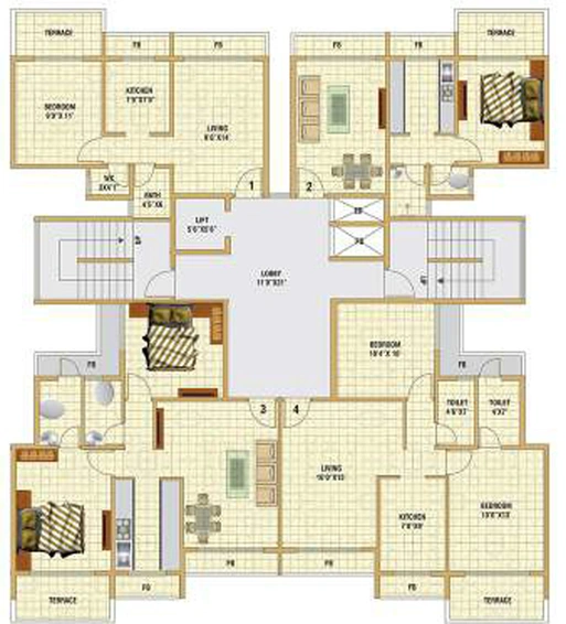 Floor Plan of Satyam Aura in Sanpada, Navi Mumbai - Image 214830