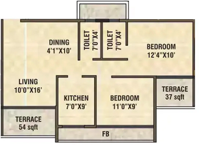 2 BHK Flat in Satyam Mayfair in Ulwe, Navi Mumbai - Image 830360