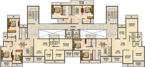 Floor Plan of Satyam Mayfair in Ulwe, Navi Mumbai - Image 214897
