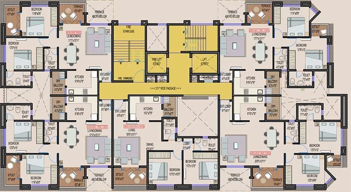 Floor Plan of Aswani Carnation in Pimple Saudagar, Pune - Image 214933