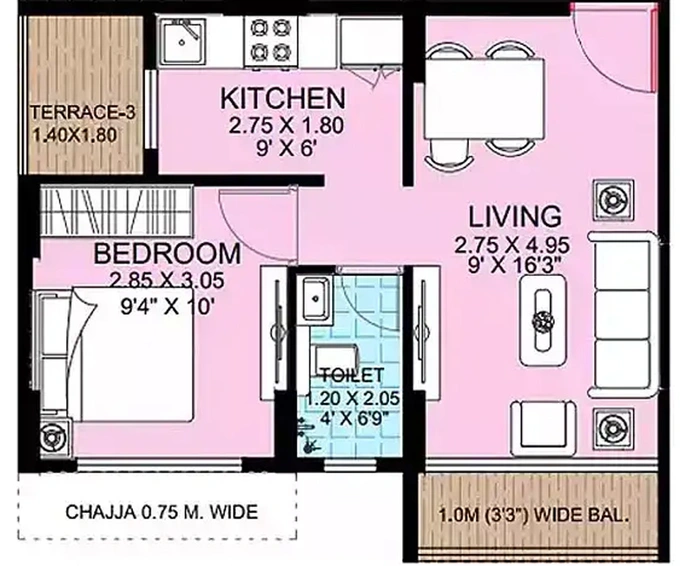 1 BHK Flat in Today Aamod in Panvel, Navi Mumbai - Image 830384