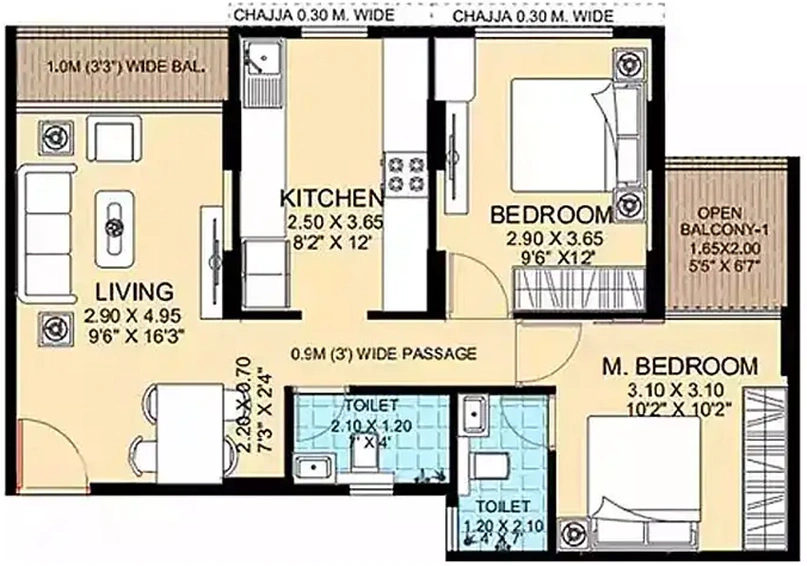 2 BHK Flat in Today Aamod in Panvel, Navi Mumbai - Image 830385