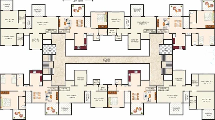 Floor Plan of Sonigara Laurel in Wakad, Pune - Image 215016
