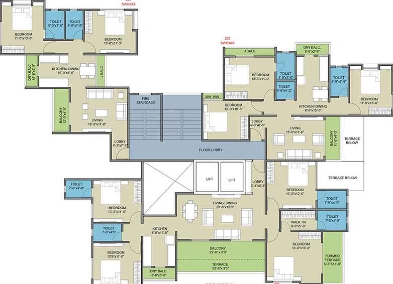 Floor Plan of Swojas Avanti in Erandwane, Pune - Image 215054