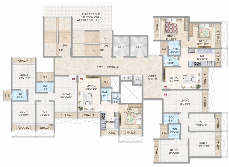 Floor Plan of Tulip Empire in Seawoods, Navi Mumbai - Image 215096