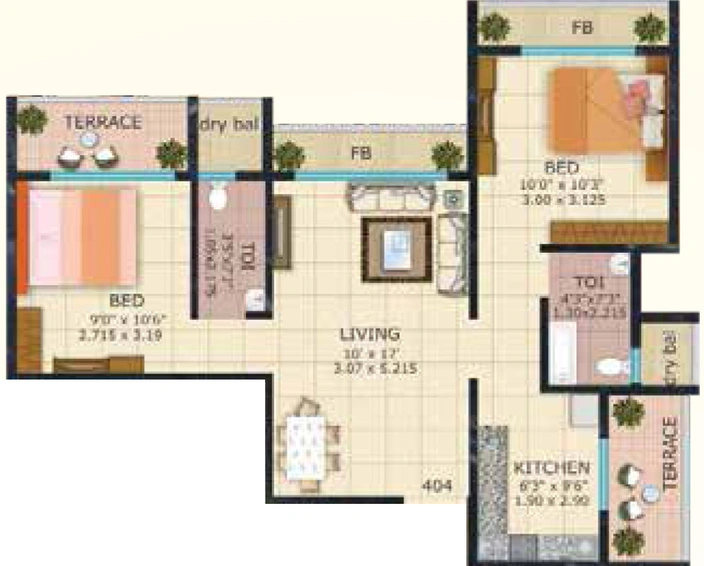 2 BHK Flat in Nivasti Tulsi Alaya in Ulwe, Navi Mumbai - Image 830425