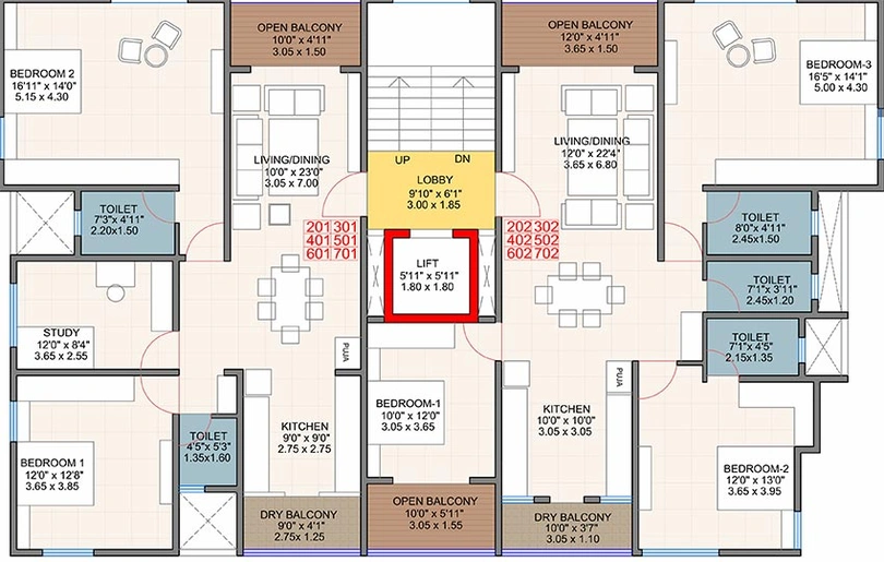 Floor Plan of Buttepatil Serenity Springs in Shivaji Nagar, Pune - Image 215144