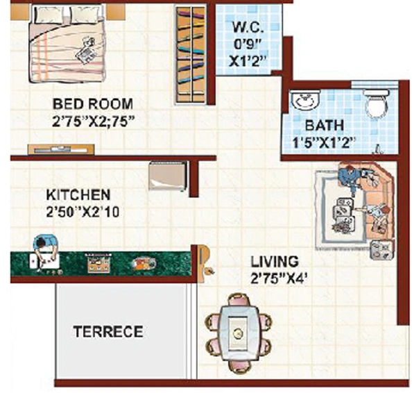 1 BHK Flat in Raj Tulsi Kalash City in Panvel, Navi Mumbai - Image 830431