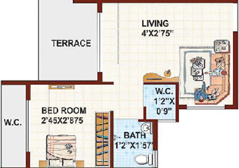 1 RK Flat in Raj Tulsi Kalash City in Panvel, Navi Mumbai - Image 830430