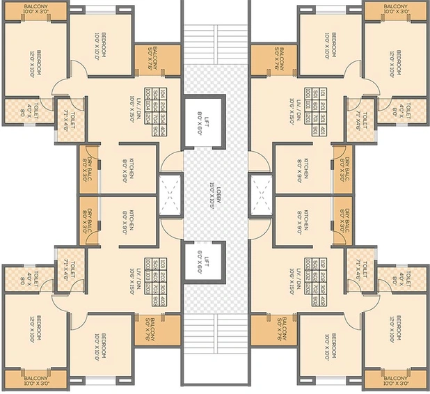 Floor Plan of Choice Goodwill Fabian in Dhanori, Pune - Image 215176