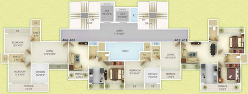 Floor Plan of Unimont Coral in Dronagiri, Navi Mumbai - Image 215216