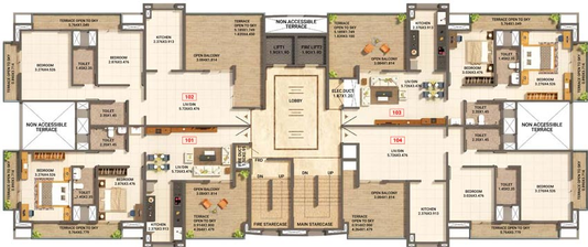 Floor Plan of Kumar Paradise in Hadapsar, Pune - Image 117905
