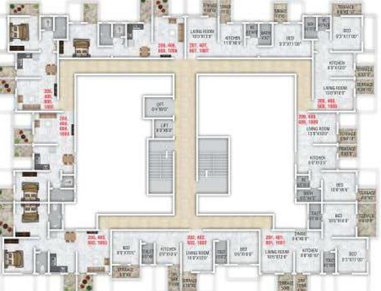 Floor Plan of Star Radhe Harmony in Alandi, Pune - Image 215348