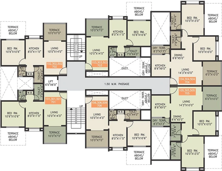 Floor Plan of Yogesh Basil Park in Pimpri Chinchwad, Pune - Image 215421