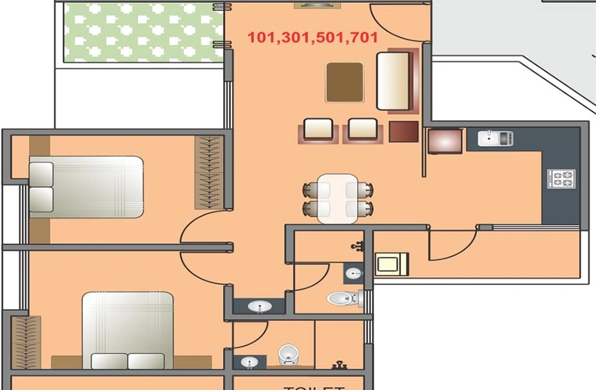 2 BHK Flat in Suyash Greens in Somatane, Pune - Image 830502