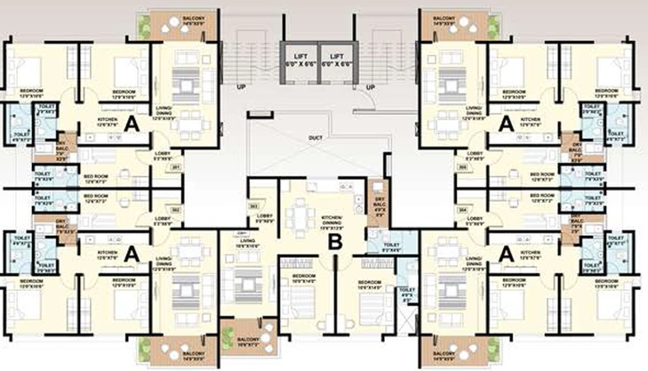 Floor Plan of Bella Arwana in Karve Nagar, Pune - Image 215537