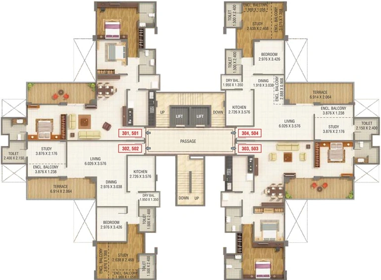 Floor Plan of Kumar Peninsula in Baner, Pune - Image 117914