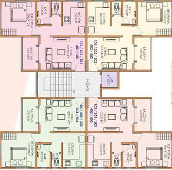 Floor Plan of Vidya Kaka Classic in Rahatani, Pune - Image 215733