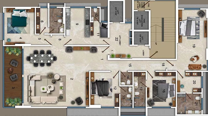 Floor Plan of Ekta Eden 62 in Vile Parle West, Mumbai - Image 215851