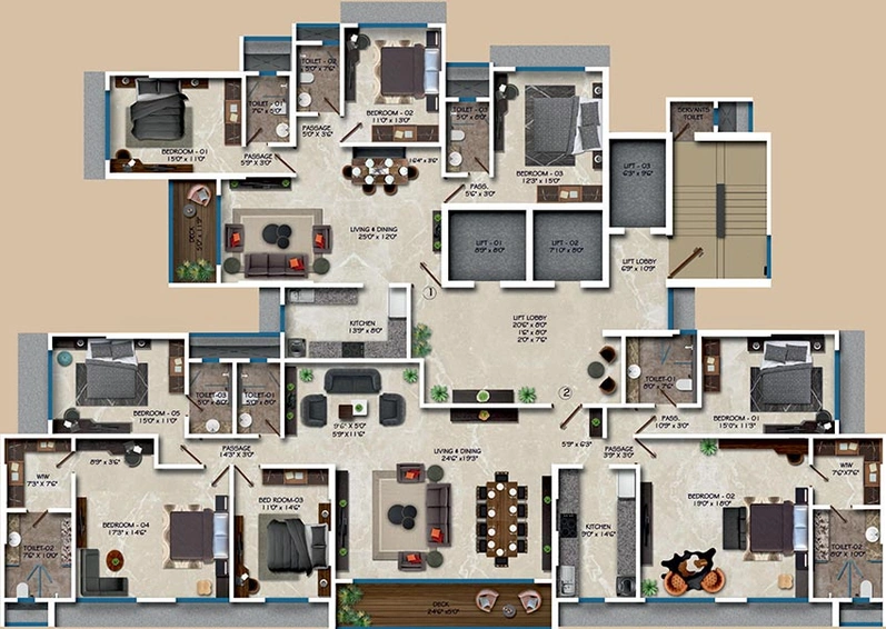 Floor Plan of Ekta Evaana in Khar West, Mumbai - Image 215867