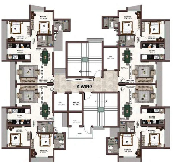 Floor Plan of Kolte Patil La Vita in Vashi, Navi Mumbai - Image 215922