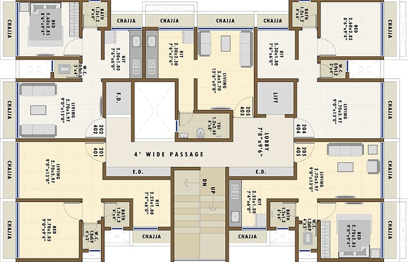 Floor Plan of Shree Gurukrishna Residency in Karanjade, Navi Mumbai - Image 215912