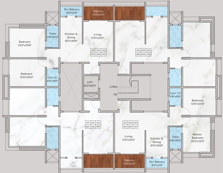 Floor Plan of GPL West Winds Wing D in Warje, Pune - Image 216067