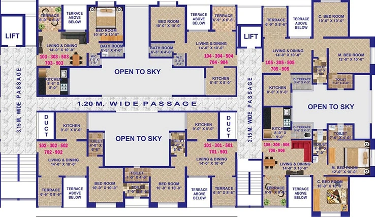Floor Plan of Mak Snehangan Residency in Wakad, Pune - Image 216088
