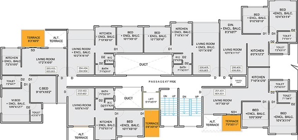 Floor Plan of Maruti Ravitej in Moshi, Pune - Image 216108
