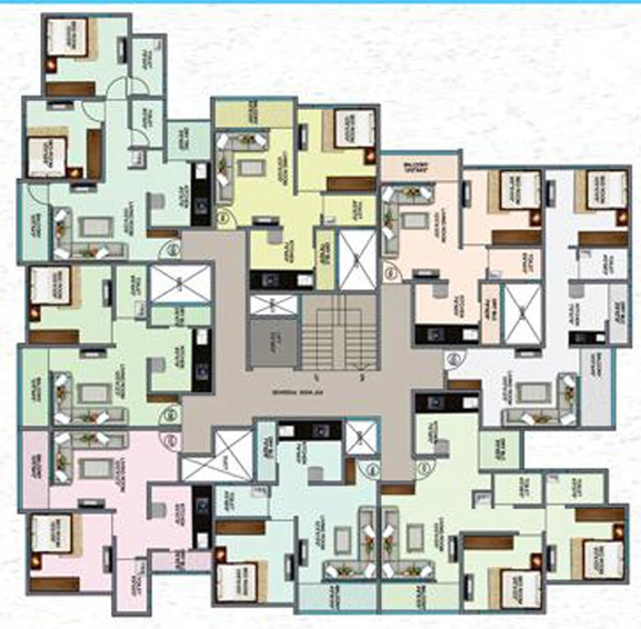 Floor Plan of Monaarch Lake Vista Residence in Lohegaon, Pune - Image 216263