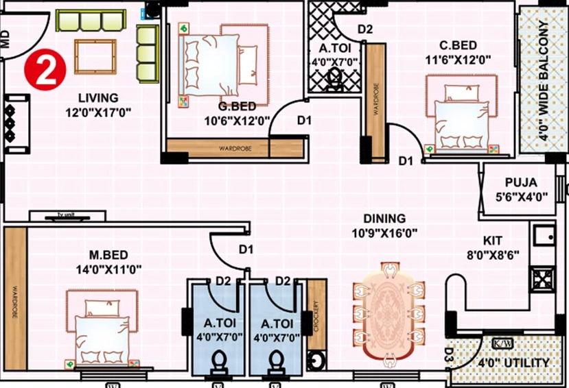 3 BHK Flat in AR Park Pride in Gundlapochampalli, Hyderabad - Image 830750