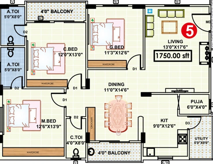 3 BHK Flat in AR Park Pride in Gundlapochampalli, Hyderabad - Image 830751