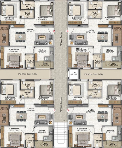 Floor Plan of Avani Classica in Ameenpur, Hyderabad - Image 216330