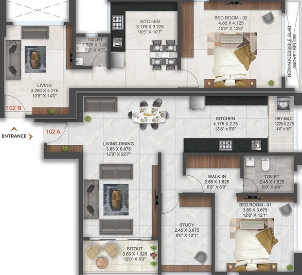 Floor Plan of Belvalkar Jeevan Pradeep in Model Colony, Pune - Image 216365