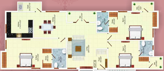3 BHK Flat in India Celesta in Vepery, Chennai - Image 830804