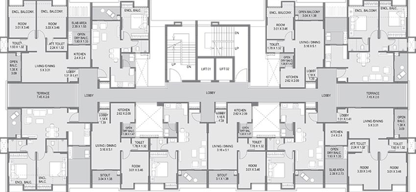 Floor Plan of Saarrthi Savvy Homes in Hinjewadi, Pune - Image 216557