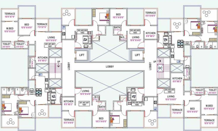 Floor Plan of Primespace Utsav Homes in Bhosari, Pune - Image 216627